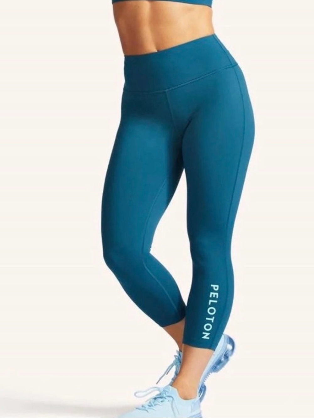 Peloton Cadent Teal Cropped Leggings Size L